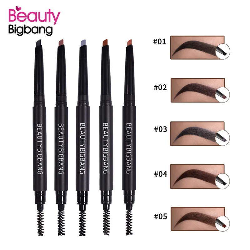 Günstige Schönheit Big Bang Augenbraue Bleistift Enhancer Natürliche Doppel ended Schwarz Braun Grau Farbe Wasserdicht Augenbrauen Stift Kosmetik Werkzeuge