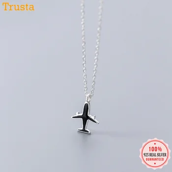 

Trustdavis 925 Sterling Silver Sweet Plane Earring Open Finger Ring Bracelet Pendant Necklace For Women Silver 925 Jewelry DA450