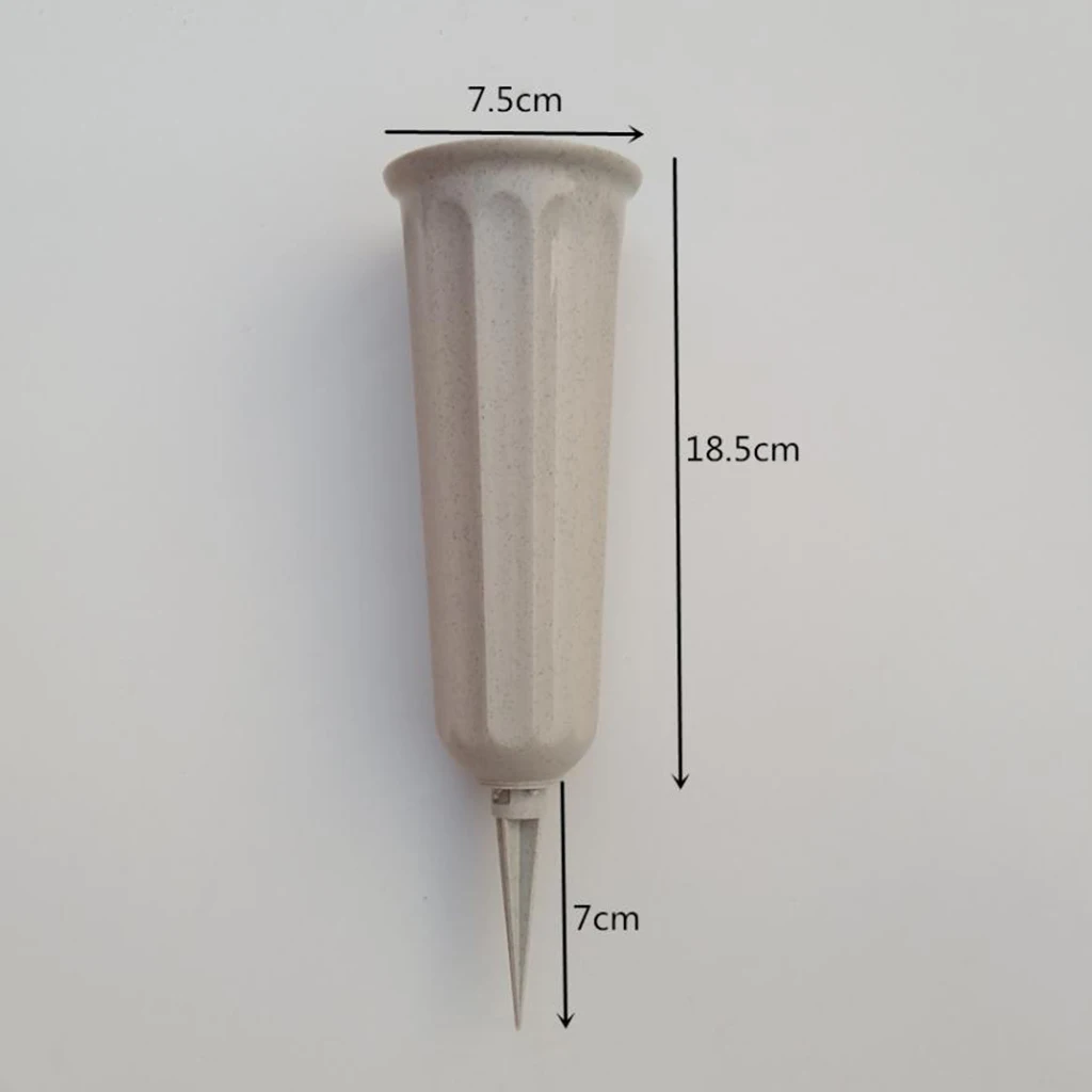2-Piece Flower Vase Cone for Graveside Memorial Vases Holder Fluted Memorial Grave Stake In Ground Flower Vases