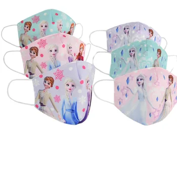 

2020 Girls Cotton Face Mouth Mask Children's Kids Stop Air Pollution Cartoon Elsa Anna Ice princess 2 Printed Dustproof Cover