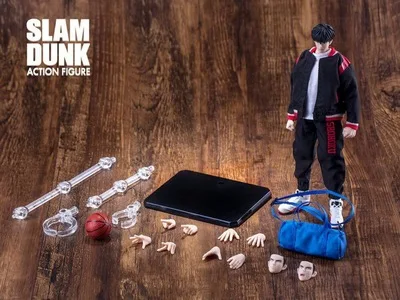 

In Stock Slam Dunk Kaede Rukawa Action Figure bicycle Model Doll Toy Christmas Gift Collection