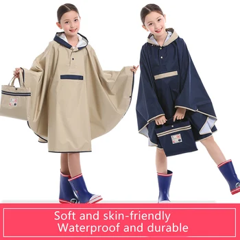 

Children's raincoat waterproof nylon cute cover girl boy poncho windproof pupils odorless environmental protection thickening
