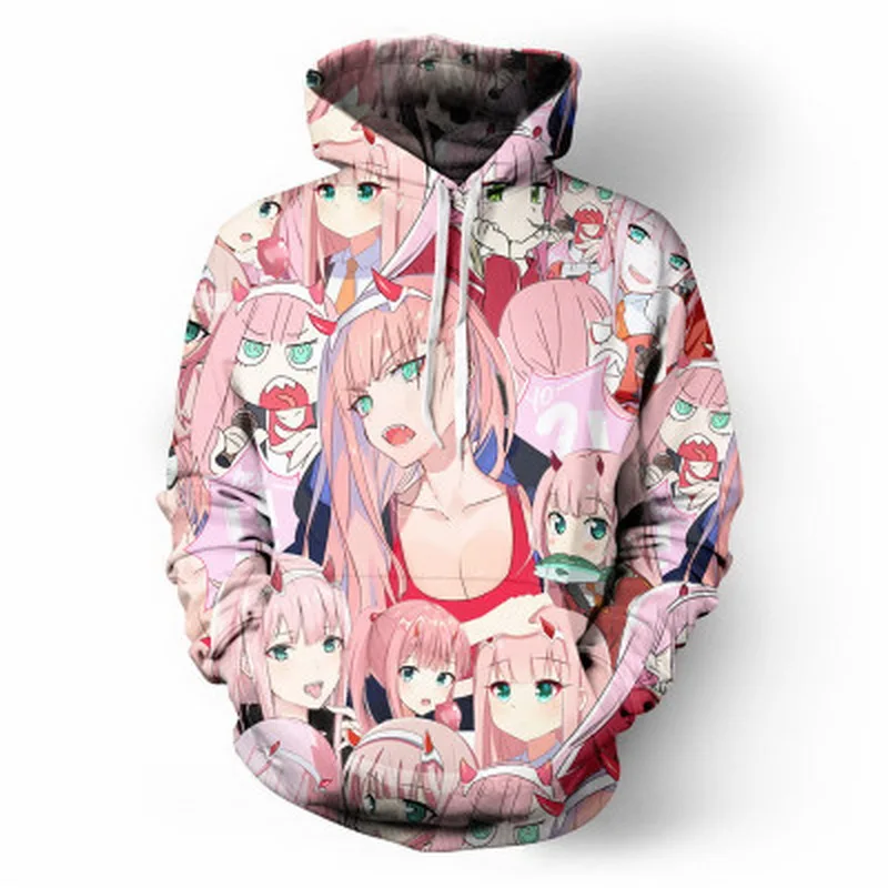 DARLING In The FRANKXX японское аниме толстовки для мужчин Zero два печати Забавные толстовки для женщин пуловер с капюшоном Cospalay Hoddies Youth
