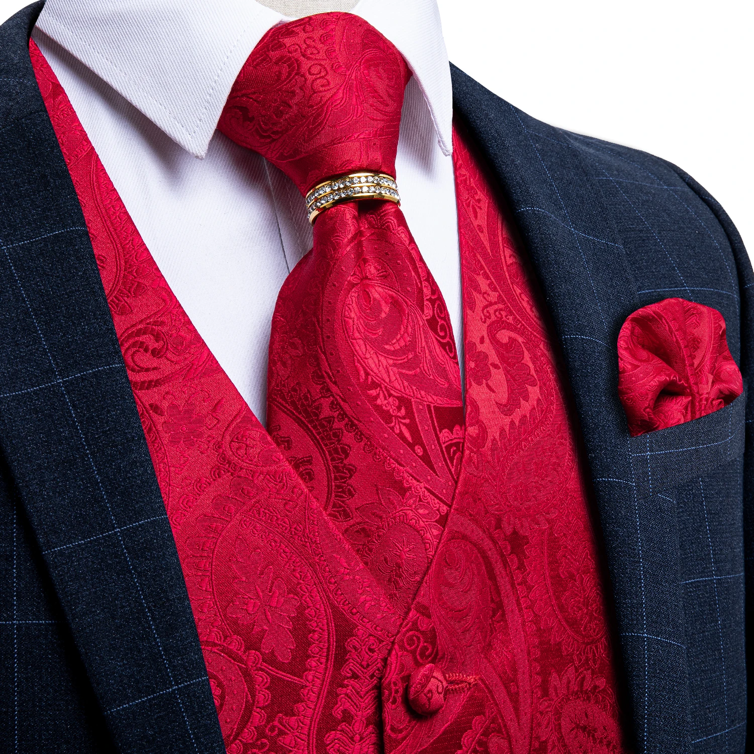 Chaleco de hombre, Set de corbata clásico de boda, esmoquin de diseño Paisley negro de Paisley, traje, chaleco Formal, chaleco para hombre, DiBanGu