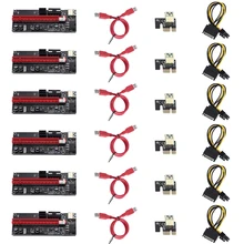 

6Pcs Newest Ver009 Usb 3.0 Pci-E Riser Ver 009S Express 1X 4X 8X 16X Extender Riser Adapter Card Sata 15Pin to 6 Pin Power Cable