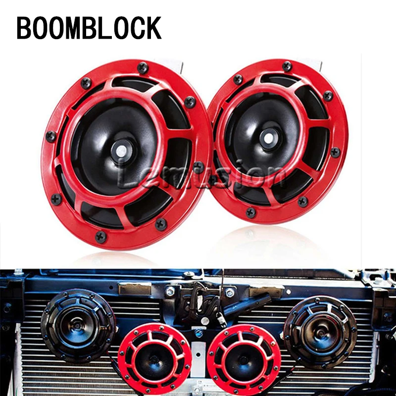 BOOMBLOCK 2pcs/set Car Motorcycle Speaker Trump Alarm Part For Audi A4 A3 A6 C6 B7 B8 B5 Q5 Seat Leon Ibiza Skoda Fabia Yeti 