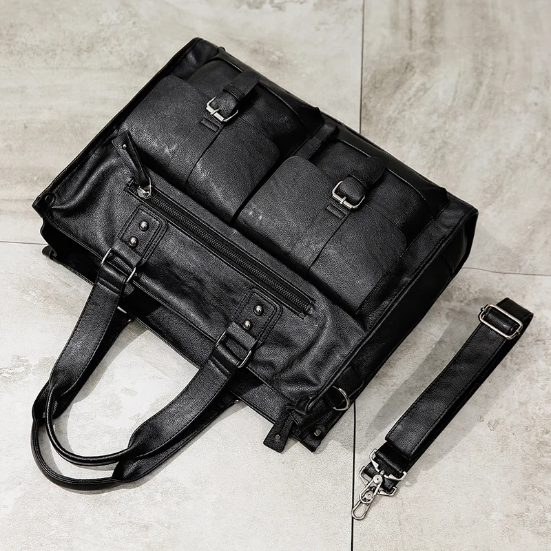 Mens multifunctional handbag leisure fashion bag retro business travel waterproof large capacity Single Shoulder Messenger Bag