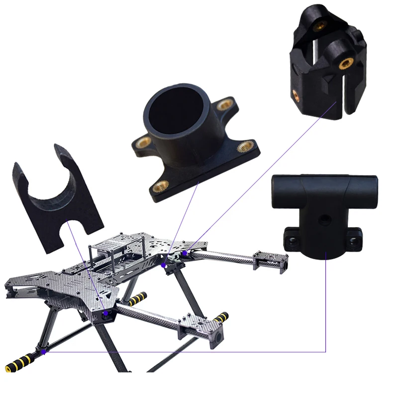 4PCS RC Aircraft Four/six axies Drone Tube Clamp Snap Carbon Connector ...