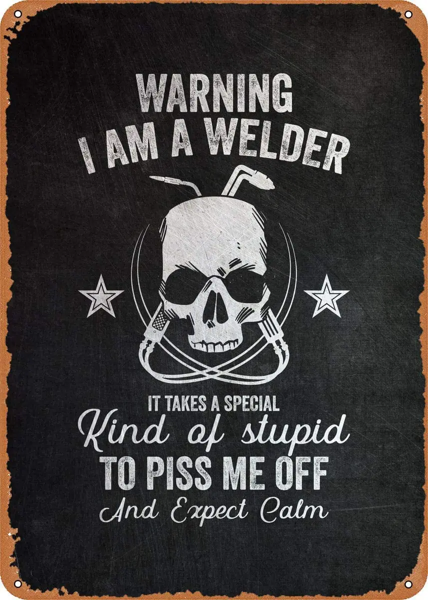 

Металлические знаки LAQII, предупреждение о том, что я сварщик, устойчив к погоде и выцветанию, легко устанавливается