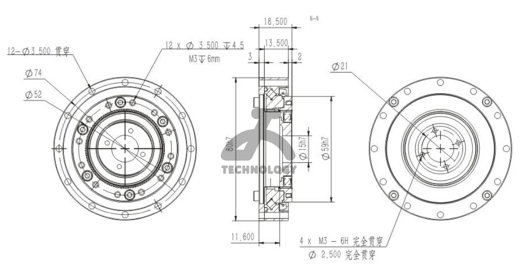 Factory Supply SHD-17 Harmonic Reducer 1:100 Reduction Ratio High rigidity Industrial robot transmission Brake for equipment