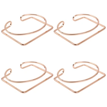 

6Pc Golden High-End Triple-Cornered Simple Nordic Style Napkin Buckle Soft Model Room Furniture Tableware Ornaments
