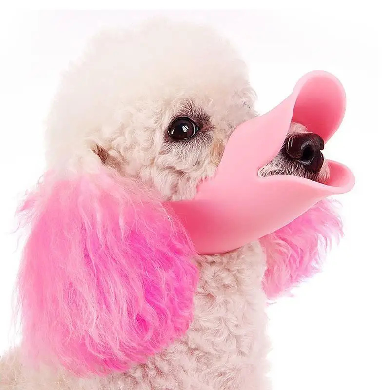 

Adorable Duckbill Dog Muzzle Mask Soft Silicone Anti-Biting Pet Puppy Mouth Cover With Adjustable Strap For Small Medium Dogs