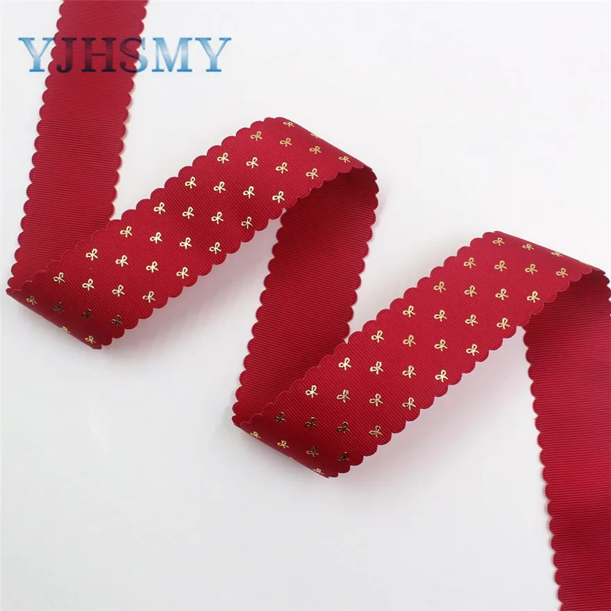 I-19729-1755 YJHSMY, I-19729-1747, 38 мм, 10 ярдов сплошной цвет горячей штамповки лук-узел корсажные ленты, лук крышка DIY аксессуары украшения - Цвет: I-19729-1755