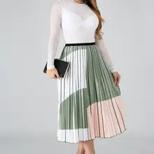 JOIEKUNO печати уличная модная длинная юбка для женщин сексуальные женские вечерние плиссированные юбки CY8137