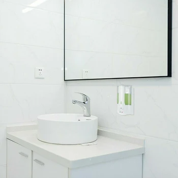 

White Soap Dispenser 18*10*9cm Transparent Window Kitchen Bathroom Public