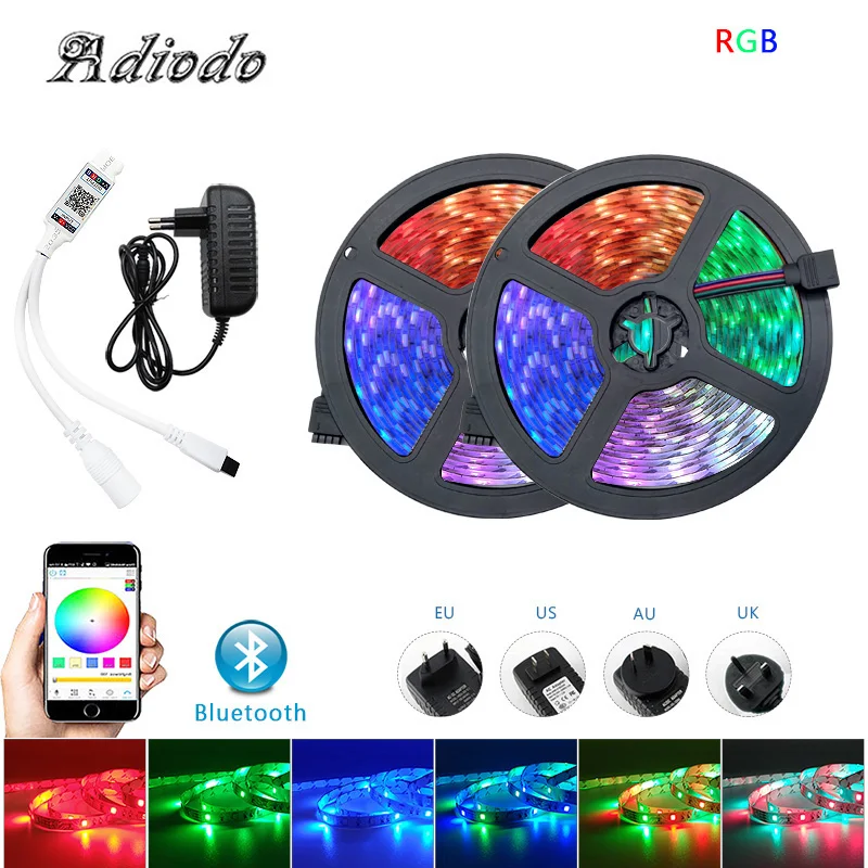 Светодиодная лента SMD 2835/5050 с Bluetooth/ИК-пультом дистанционного управления RGB