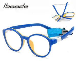 Iboode-gafas deportivas antideslizantes para niños y niñas, lentes de ordenador de marca, TR90, antiluz azul