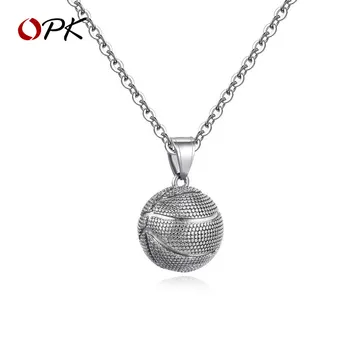

Brand men jewelry Basketball Necklace men hip hop sports pendants titanium steel accessories James Owen library matching clothes