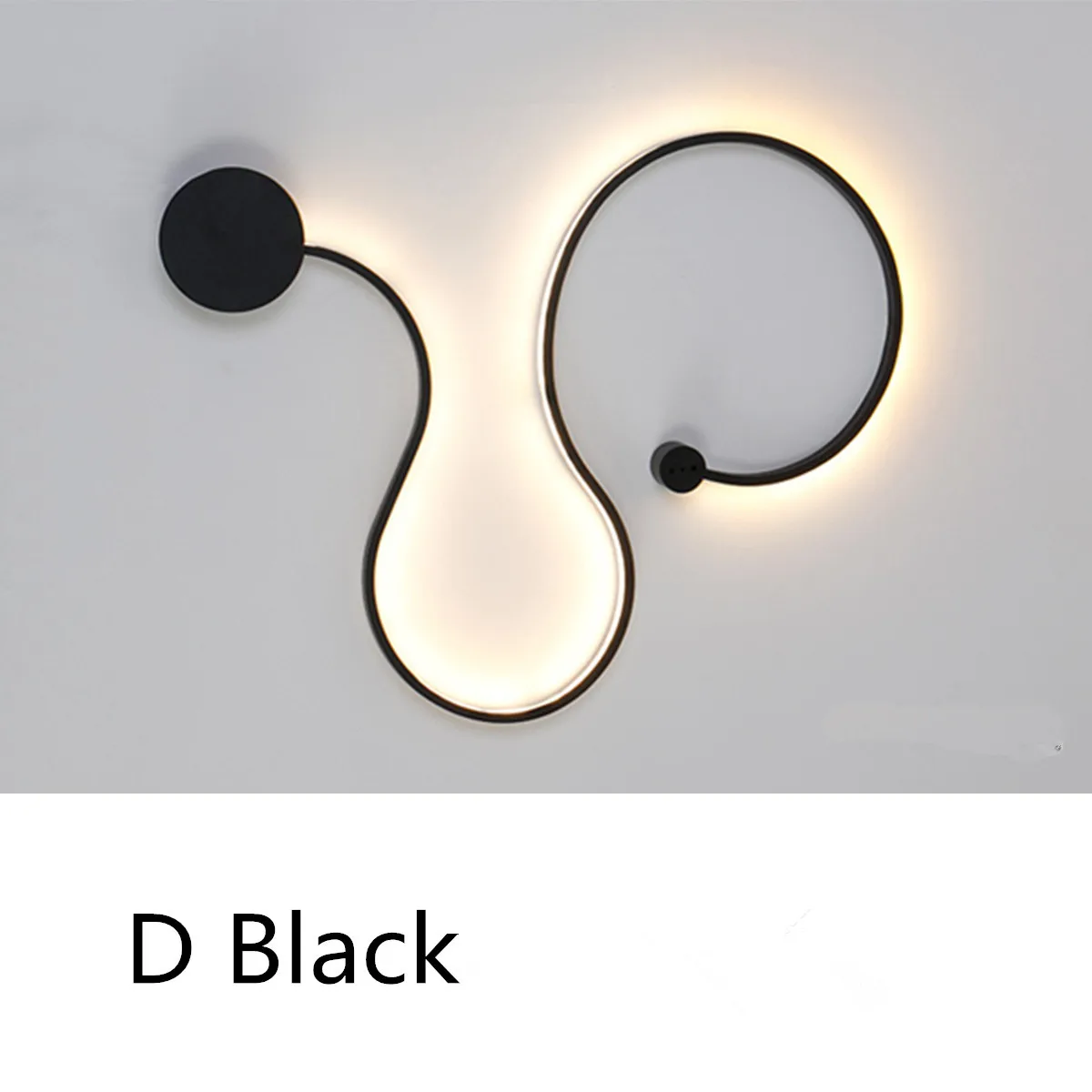 Современные Настенные светильники для спальни, кабинета, гостиной, балконной комнаты, акриловый домашний декор, белый, черный, железный корпус, бра, светодиодный светильник, светильники - Цвет абажура: D Black