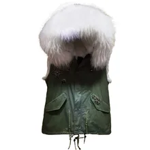 Горячая Распродажа, Стильное мужское зимнее пальто, верхняя одежда, большой меховой воротник из енота, жилет, белый меховой жилет, повседневный