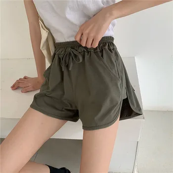 

2020 Women Summer Female Elastic Waist Jogging Short Pants Ladies Casual Cotton