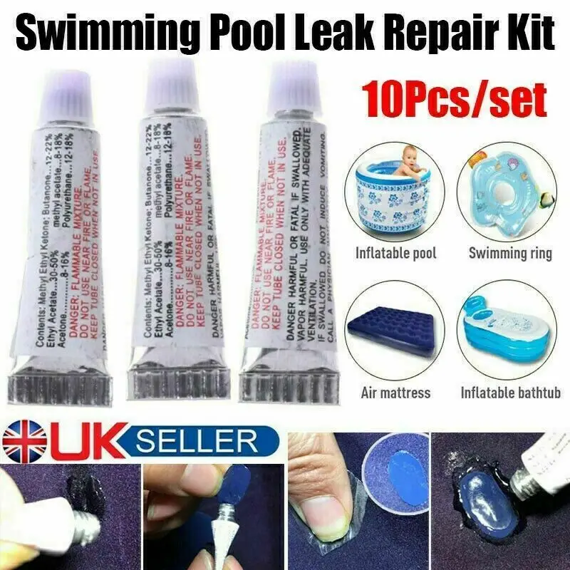 10Pcs PVC Adhesive Repair Glue with 20pcs clear Patch Inflatable Boat