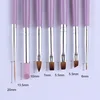 7 PCS Combination Nail Art Brush Set French Liner Dotting Acrylic Builder Flat Crystal Painting Drawing Carving Pen For Gel 5