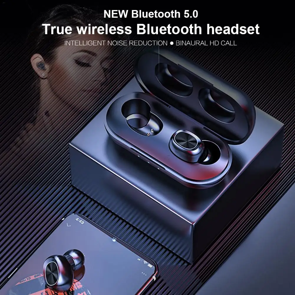Новые беспроводные Bluetooth наушники 5,0 сенсорные TWS Bluetooth наушники водонепроницаемые 9D стерео музыкальные наушники для домашнего спорта 300 мАч