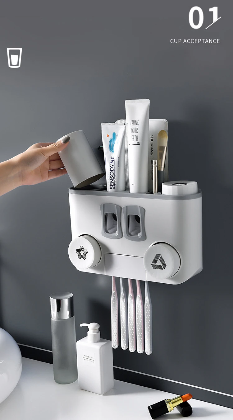 Многофункциональная зубная щетка держатель для хранения зубной пасты Косметика пыленепроницаемые аксессуары для ванной комнаты удобный диспенсер для зубной пасты