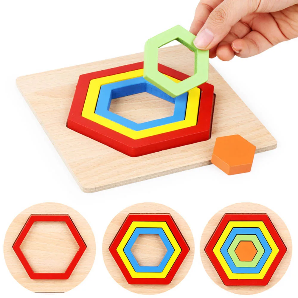 Baby Toys Montessori wooden Puzzle/Hand Grab Board Set Educational Wooden Toy Geometric Shape Puzzle Child Gift | Игрушки и хобби