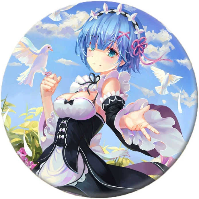 Аниме Re: жизнь в другом мире от zero Emilia Брошь Косплей Natsuki Subaru значок рюкзаки Кнопка Одежда для женщин CL - Окраска металла: 5