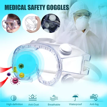 

New Transparent Resistant To Splashing Impact Totally Enclosed Safety Goggles Transparent Anti Fog Dust Anti Bacteria Protect