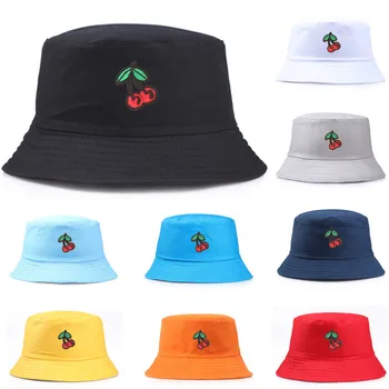 

Unisex Casual Sun Hat Cherry Bucket Hat Men Women Hip Hop Caps Summer Panama Boys Beach Hats Men Women Sun Prevent Hats #L20