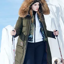 BOSIDENG суровая зимняя куртка для женщин гусиный пух пальто большой натуральный мех Outlife водонепроницаемый ветрозащитный утепленная длинная парка B80142154