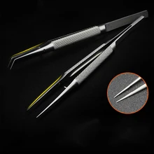 Механический титановый сплав BGA реболлинг чипов Пинцет микроскоп Fly-line изогнутый Прямой пинцет с позиционированием карт