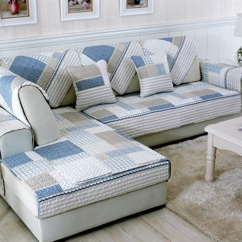 

Stripe Corner Sofa Covers for Living Room Slipcovers Cotton Non-slip Sectional Sofa Cubre Sofa ,L Shape Need To Buy 2 Pieces