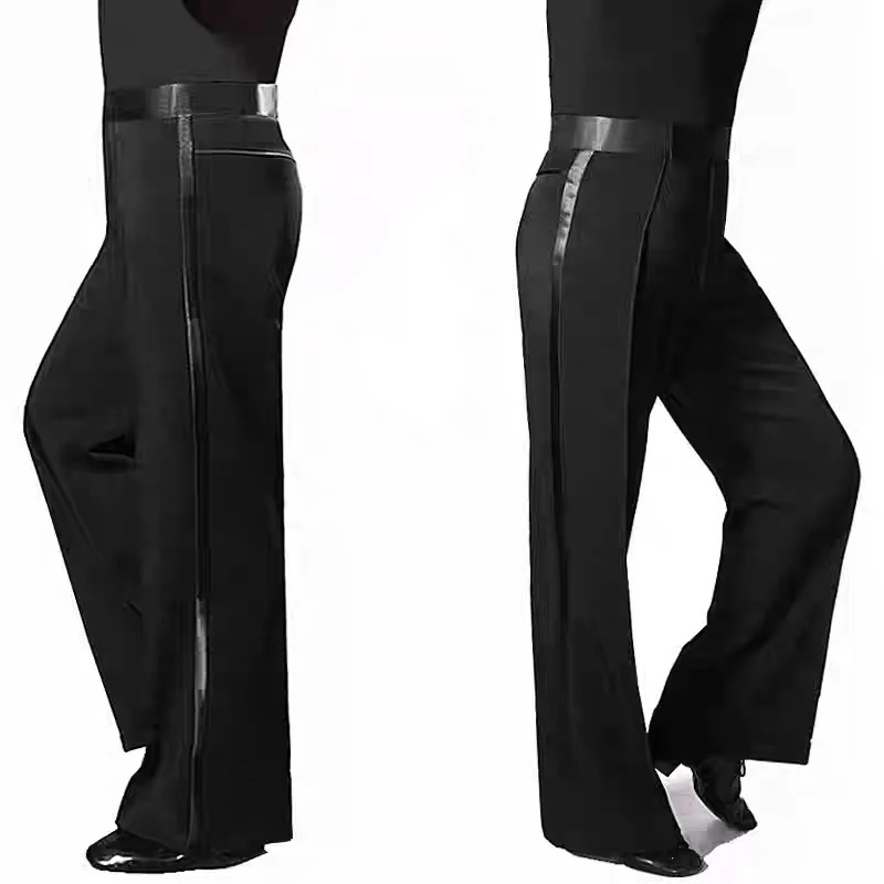 Men Latin Dance Pants Ballroom Standard Dancing Straight Trousers Tango Cha Cha Salsa Samba Competition Performance Wear DN4543