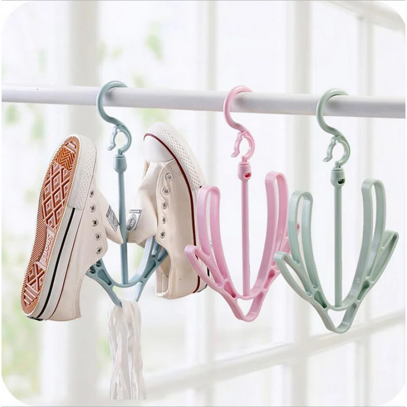 

Thick double hook activity rotating windproof sun shoes hook frame multi color hanging shoes scarf hat hook frame