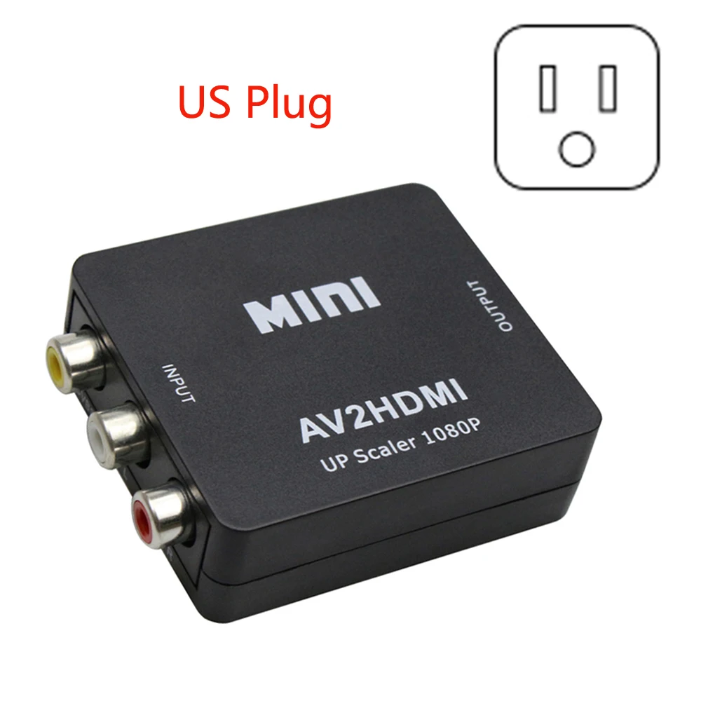 XW04374 Мини AV к HDMI конвертер адаптер AV CVBS 3RCA к конвертер HDMI 1080P видео AV2HDMI конвертер для HDTV PS3 PS4 DVD PC - Цвет: XW04374