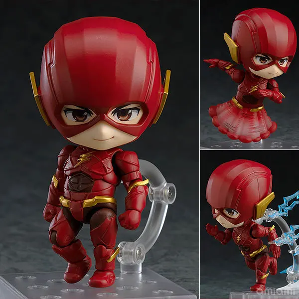 

2019 movie flash figurine Anime DC Justice League Flash Nendoroid 917 Cute Kawaii Super Hero 10cm Action Figure Toys