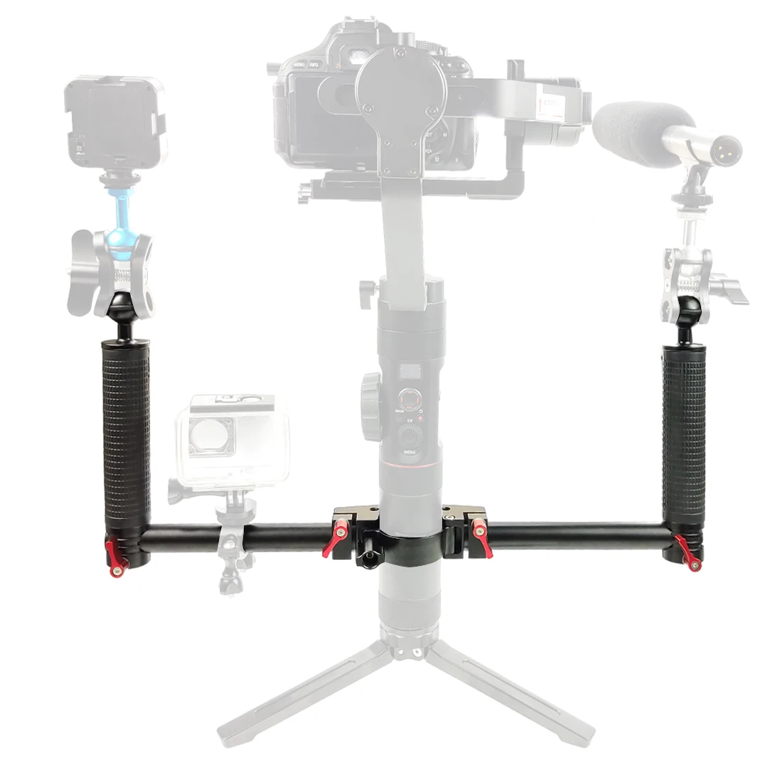 

Dual Handheld Grip Extended Bracket Gimbal Camera Stabilizers Metal for Zhiyun/for DJI Ronin S For feiyu Gimbal