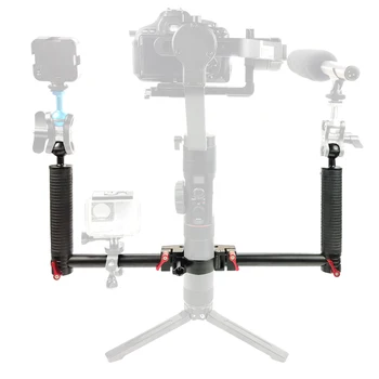 

Dual Handheld Grip Extended Bracket Gimbal Camera Stabilizers Metal for Zhiyun/for DJI Ronin S For feiyu Gimbal