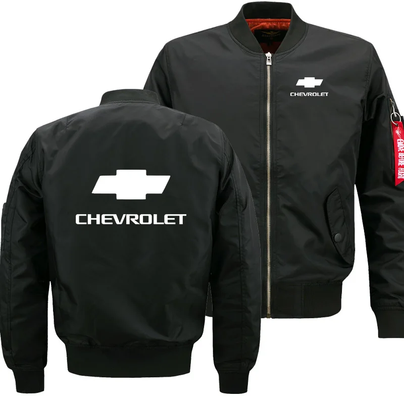 Мужская Летающая куртка Wintter теплая приталенная Летающая куртка для мужчин для Chevrolet автомобиль логотип печать толстовка хип-хоп Harajuku одежда - Цвет: thick model