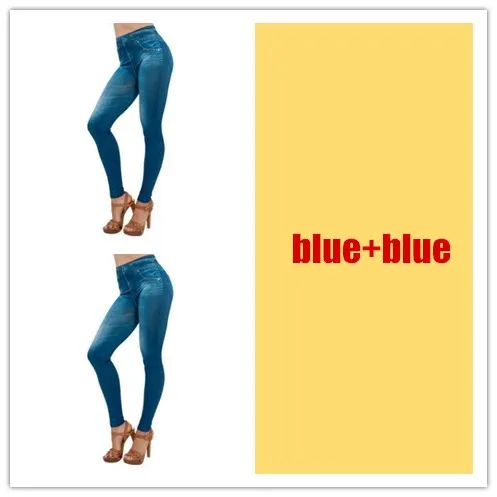 1/2 шт осень зима женские большие размеры леггинсы с имитацией джинсов высокие эластичные узкие джинсы с принтом Джеггинсы брюки-карандаш - Цвет: Бежевый