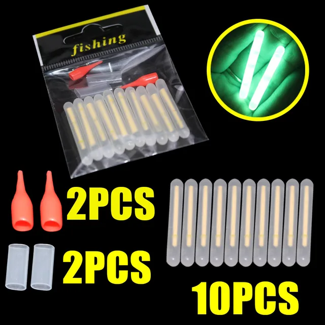 10pcs/bag 4.5*40mm fireflies for Fishing Float Fluorescent Lightstick Light Night Float Rod Lights Dark Glow Stick as photo