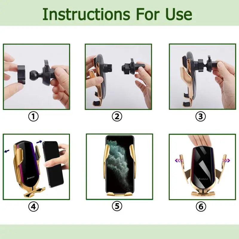 Автомобильный держатель для телефона R3 10 Вт с интеллектуальным датчиком