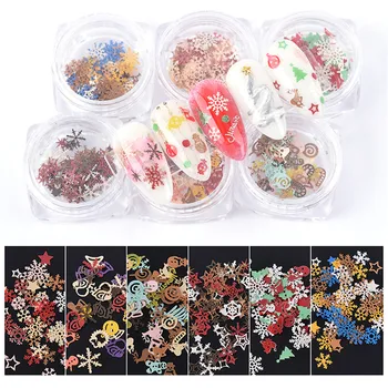 

Christmas Snowflake Sequins Nail Sticker Glitter Nail Art Patch Flakes Slice Sequins Mixed Decals Diy 3d Manicure Decorations