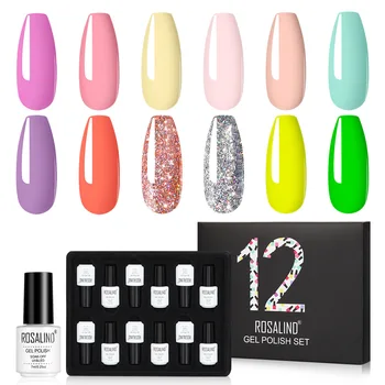 

Nail Glue OEM Set Box 12PCs Japanese Phototherapy Color Glue Set UV Glue Quick-Drying Plant UV Polish nails art store
