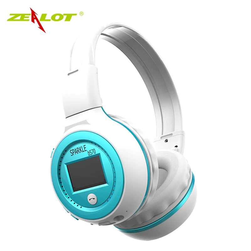 ZEALOT B570 мощный бас наушники складные HIFI стерео беспроводной ЖК дисплей экран