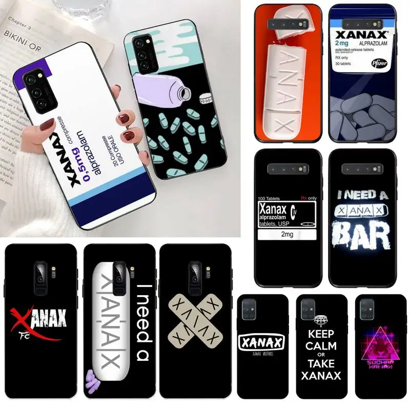 Чехол для телефона HPCHCJHM XANAX из ТПУ черный чехол Samsung S20 plus Ultra S6 S7 edge S8 S9 S10 5G lite 2020 |